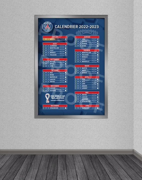 Calendrier PSG 20222023 Ligue 1 PDF Editable Etsy New Zealand