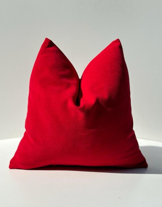 Red Chenille Textured Pillow Cover, Housewarming Gifts Bedroom and