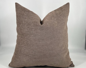 Tosleo Boho Throw Pillow Covers 18x18 Inch Set Of 2 Brown And Orange Striped Chenille Pillowcases With Soft Plush Square Decorative Cushion Covers For Sofa Couch Bed Living Room Farmhouse Decor