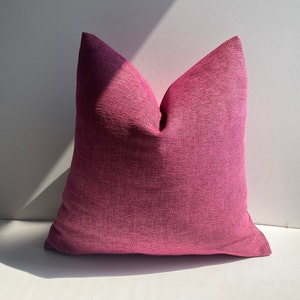 Hot Pink Throw Pillow Cover,Pink Cushion Cover,Decorative Linen Look Pillowcase,Modern Sofa Pillow,Minimalist Home Decor,20x20,Halloween