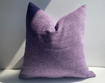 Lavender Purple Thick Linen Soft Pillow Cover, Solid Amethyst Linen Textured Cushion Cover, 26x26 Pillow, Mother's day gift,Purple Euro Sham