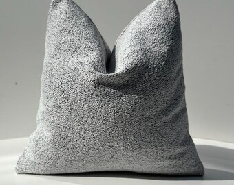 Handmade Boucle Pillow Cover, Textured White Cushion