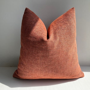Burnt Orange Linen Pillow Cover, Orange Linen Textured Cushion Cover, Quality Decorative Pillows, Orange Euro Sham, Couch,Bad,Halloween Gift