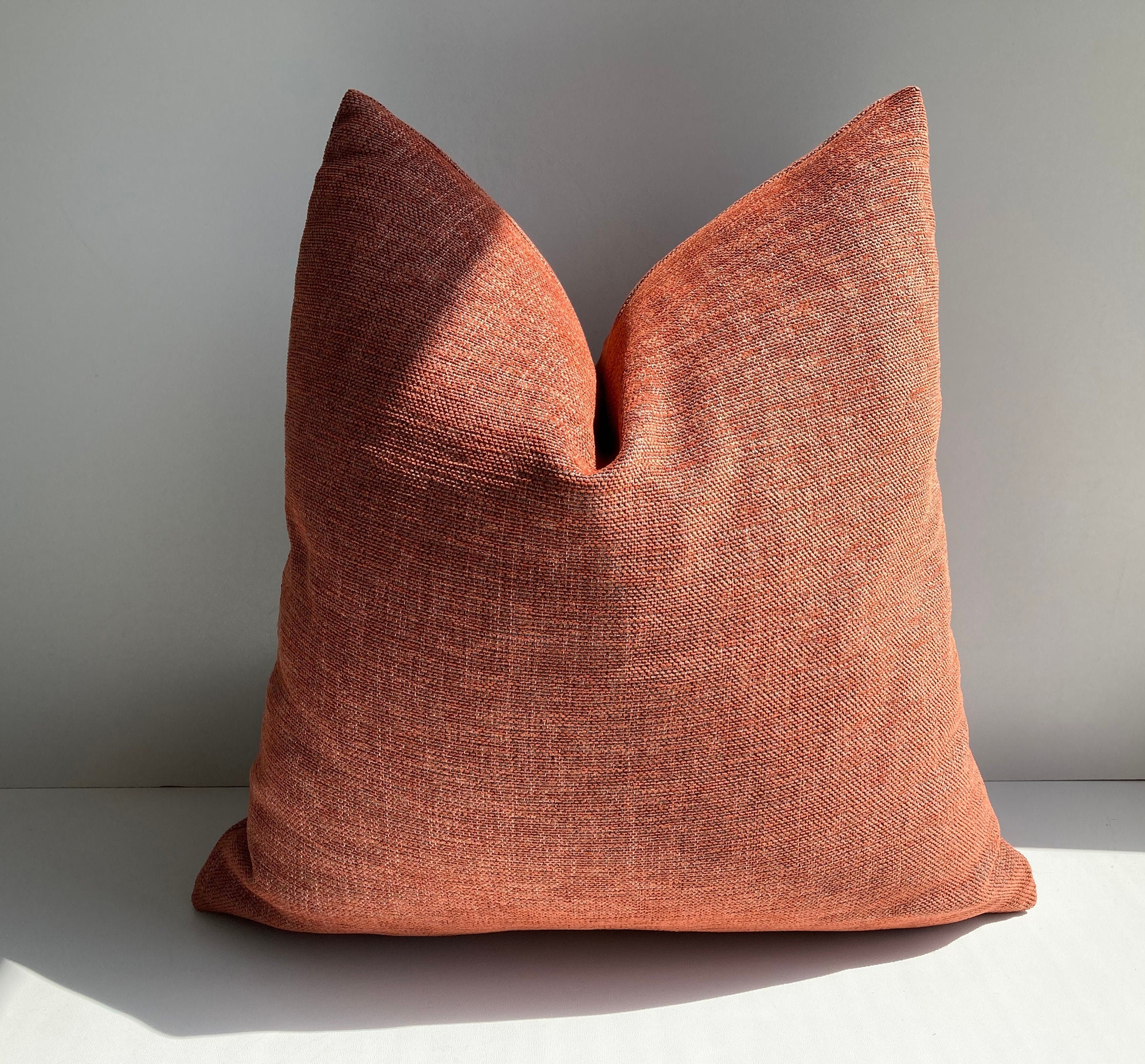 Rust Orange Pillow Covers | Reversible, Cotton, Throw Pillows