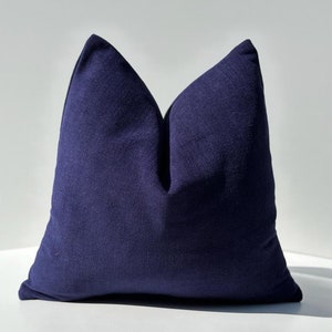 Navy Blue Chenille Pillow Cover, Dark Blue Decorative Cushion Cover, Blue Throw Pillow Cover, Blue Euro Sham, Blue Thick Chenille Pillow