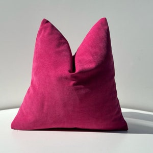 Pink Chenille Pillow Cover, Pink Decorative Cushion Cover, Pink Throw Pillow Cover, Pink Euro Sham, Pink Thick Chenille Pillow