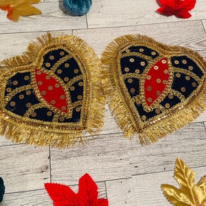 Navy Blue Leaf Pair