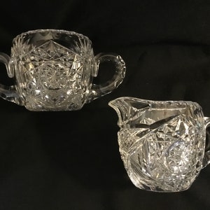 American Brilliant Period Cut Glass Sugar & Creamer set