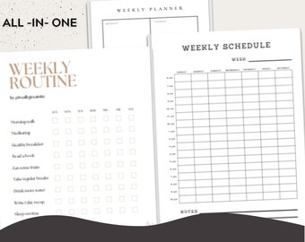 weekly planner printable planner |  weekly planner template | weekly planner pdf | weekly to do list | weekly planner digital |weekly budget