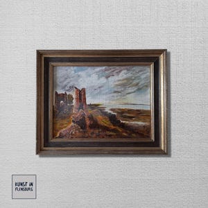 HANDGEMALTES Ölgemälde auf Karton nach John Constable | Hadleigh Castle | Signiert: W. Kaiser