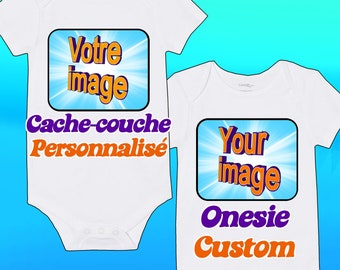 Custom onesie 0 to 24 months White