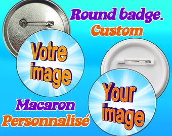 Custom Pin button - Macaroon - Badge - Crest