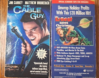 Ernest Saves Christmas & The Cable Guy Screener VHS Tapes