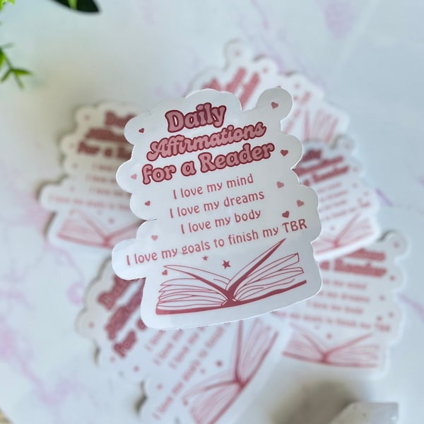 Daily Affirmation for a reader Sticker | Bookish Things Sticker | Book lover sticker | Gift for book lovers | daily affirmation sticker