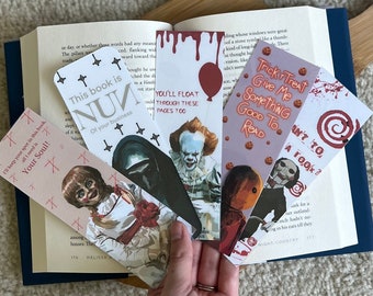 Horror Movie Bookmarks | Thriller Movie Bookmark | Halloween Bookmark | Bookish Gift | Gift For Book lover |Scary Movies | IT | Annabelle