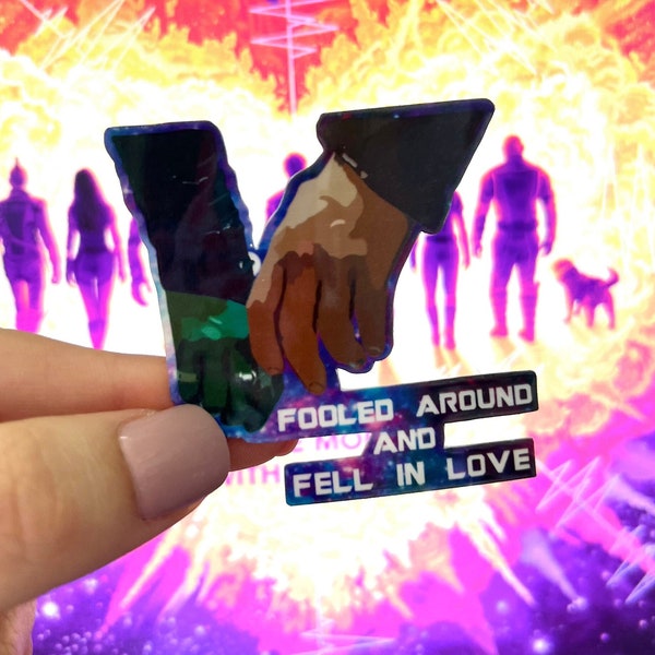 Guardians of the Galaxy Sticker | Gamora und Starlord Händchen haltend Sticker | Liebe Sticker| Hände Sticker