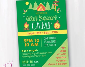 Girl Scouts Bridging Ceremony Invitation Digital Printable PDF JPG ...