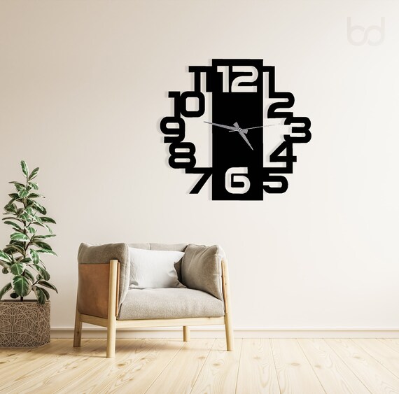 Numbers Large Wall Clockmodern Wall Clockoversized Wall Etsy