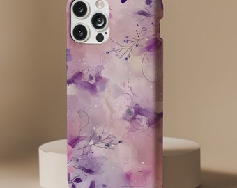 Purple Floral Phone Case: Protective iPhone, Samsung, Pixel