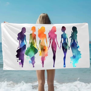 Lesbian Pride Beach Towel: Rainbow Women LGBTQ Beach Blanket