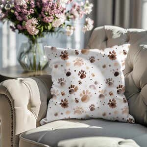 Paw Print Decorative Pillow: Pet Lover Accent Cushion
