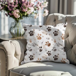 Paw Print Decorative Pillow: Pet Lover Accent Cushion