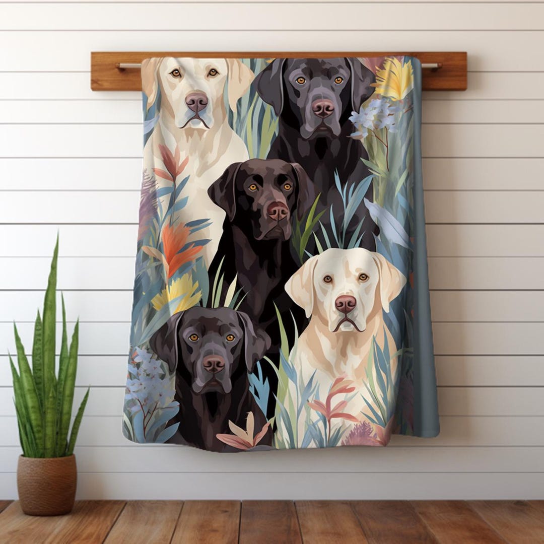 Watercolor Labrador Retriever Sherpa Fleece Blanket | Custom Pet Throw ...