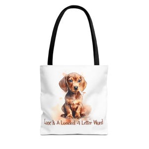 Watercolor Dachshund Mama Tote Bag, Birthday Gift For Dog Mom, Spring Summer Everyday Shopping Bag, Trendy Wildflower Gift For Mothers Day