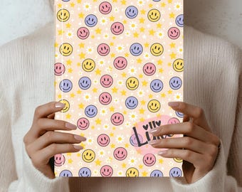 Diario personalizado con cara sonriente, regalo de diario con garabatos para niños