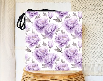 Lavender Floral Drawstring Women’s Bag Small Women Bucket Bag Top Handle Ladies Handbag Phone Bag  main image 2