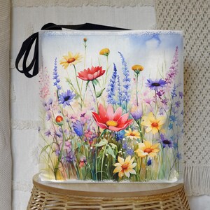 Floral Tote Bag: Botanical Garden Flower Reusable Carryall