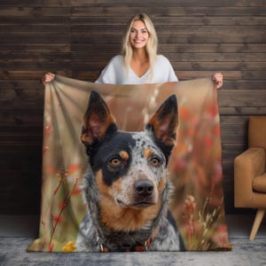 Australian Cattle Dog Blanket: Microfiber Velveteen Throw, Dog Lover Gift