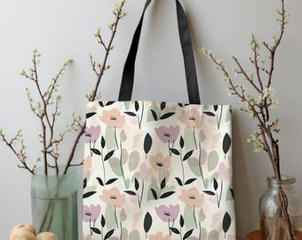 Floral Print Tote Bag – Reusable Shopping Bag