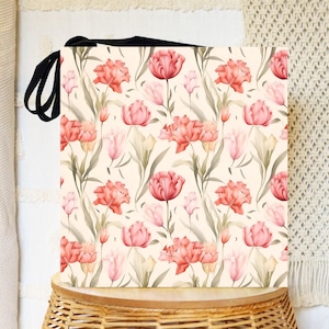 Red Floral Tote Bag: Elegant Botanical Carryall