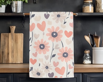 Floral Kitchen Tea Towel: Bright Spring Wildflower Design