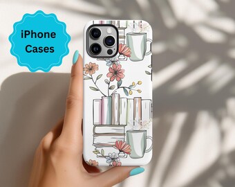 Coffee and Books iPhone Case: Floral Book Lover Gift