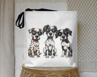 Dog Lover Tote Bag: Whimsical Puppy Print Carryall