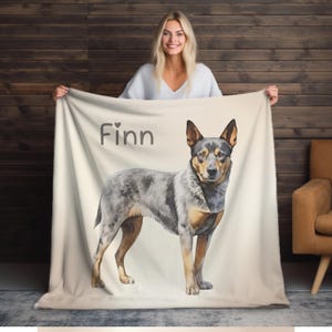 Australian Cattle Dog Blanket: Microfiber Velveteen Pet Throw