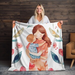 Mother & Child Fleece Blanket: Cozy Home Decor Throw