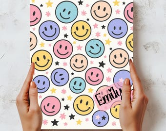 Diario personalizado con cara sonriente, regalo de diario con garabatos para niños