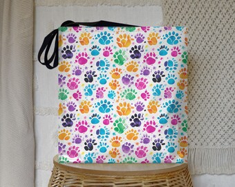 Paw Print Tote Bag: Colorful Pet Lover Accessory