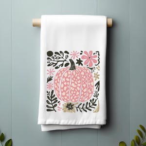 Autumn Pumpkin Tea Towel, Farmhouse Kitchen Decor - Cotton Dish Cloth, Fall Harvest Gift, Thanksgiving Home Decor, Halloween Linens, Autumn