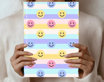 Diario personalizado con cara sonriente, regalo de diario con garabatos para niños
