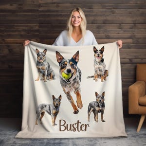 Australian Cattle Dog Blanket: Microfiber Velveteen Throw, Dog Lover Gift