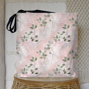 Watercolor Leaves Tote Bag: Botanical Polyester Carryall