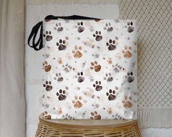 Paw Print Tote Bag: Pet Lover Eco-Friendly Grocery Bag