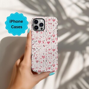 Pink Hearts iPhone Case For iPhones, 16 to iPhone 8 Plus, Cool Phone Case For Women,Trendy Aesthetic Phone Accessories, Gift For Her