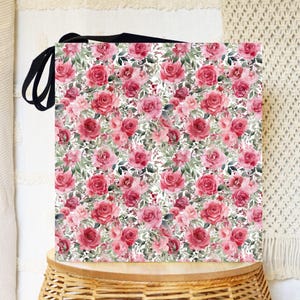 Floral Roses Tote Bag: Botanical Print Shopping Carryall