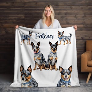 Australian Cattle Dog Blanket: Microfiber Velveteen Throw, Dog Lover Gift