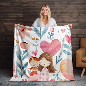 Mother & Daughter Blanket: Cozy Floral Microfiber Throw